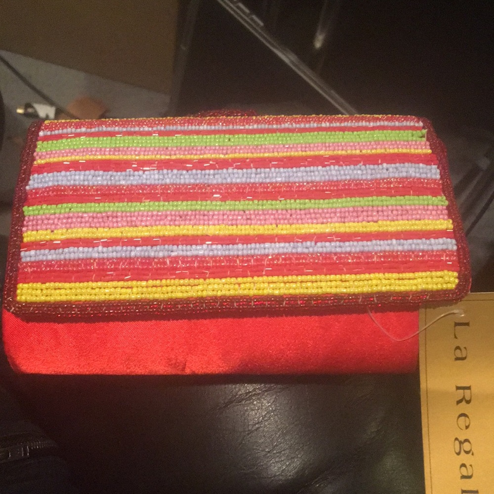 Brand New La Regale Multicolored Beaded Purse